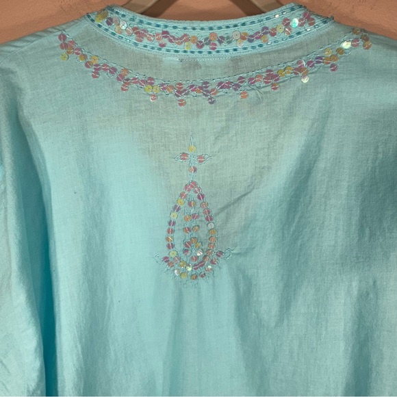 Lotus Traders Blue Sequin Hand Made Tunic Size 3X - Picture 9 of 11